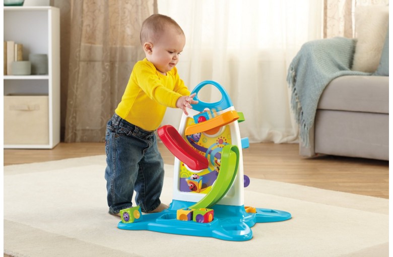 Музыкальная стена с кубиками Fisher Price Roller Blocks Play Wall