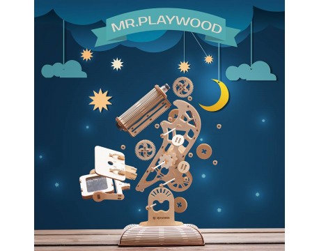 Деревянный 3D конструктор “Микроскоп” Mr. Playwood